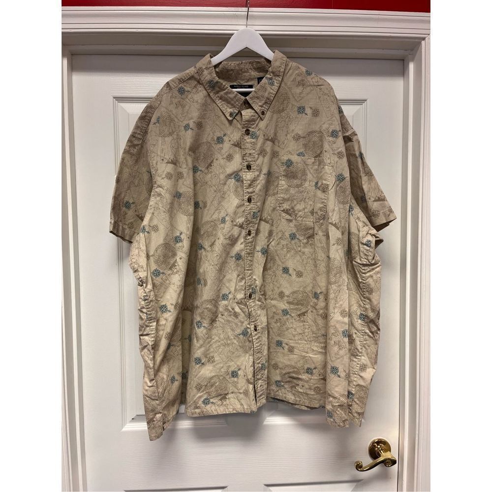 World Island Men’s Map It Out Short Sleeve Button Down Shirt sz 5X
